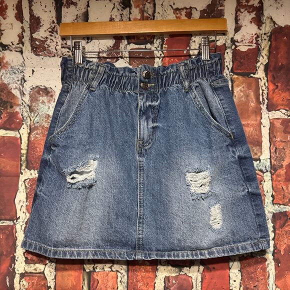 184. YMI Denim Paper bag Denim Skirt Size Small - Picture 8 of 9